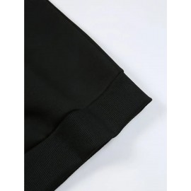 Women'S Casual Sports Fashion Bear Basketball Pattern Crew Neck Sweatshirt Set with Knit Fabric, 100% Polyester Material, Fall/Winter Season, Slight Stretch Fabric, Solid Color Pants - Athletic Loungewear Outfits