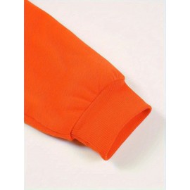 Women'S Casual Sports Fashion Bear Basketball Pattern Crew Neck Sweatshirt Set with Knit Fabric, 100% Polyester Material, Fall/Winter Season, Slight Stretch Fabric, Solid Color Pants - Athletic Loungewear Outfits