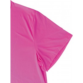 Plus Size, Women's Breast Cancer Awareness T-Shirt with Pink Ribbon & Survivor Silhouettes - Plus Size 0-5XL Oversized Short Sleeve, Soft Polyester, Round Neck Casual Comfort Fit, Year-Round Wear, Ideal Gift for Cancer Support (Vibrant Orange)