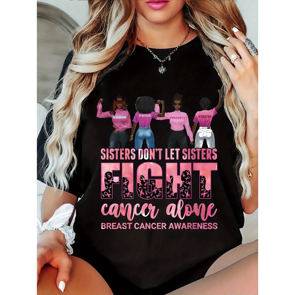 Plus Size Women's Breast Cancer Awareness T-Shirt - 
