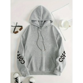 [Women's Oversized Hoodie] Women's Oversized Hoodie with Coffee Lover Graphic Print - Soft Casual Long Sleeve Pullover, Front Pockets, Machine Washable, All-Season Comfort for Casual Attire, Cute Hoodies