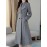 Double Breasted Lapel Longline Jacket, Elegant Long Sleeve Pockets Simple Slim Overcoat For Fall & Winter, Women's Clothing