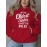 Women'S Plus Size Casual Hoodie with Pockets, Oversized Alphabet Print Long-Sleeve Pullover, 100% Polyester Knit Fabric, Slight Stretch, Fall/Winter Fashion Top